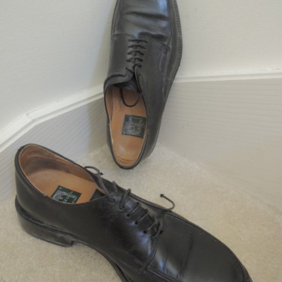 Mens Shoes Size 9 1/2 D Cable and Co Black Leather Oxford Made Italy $180 Value main image 7